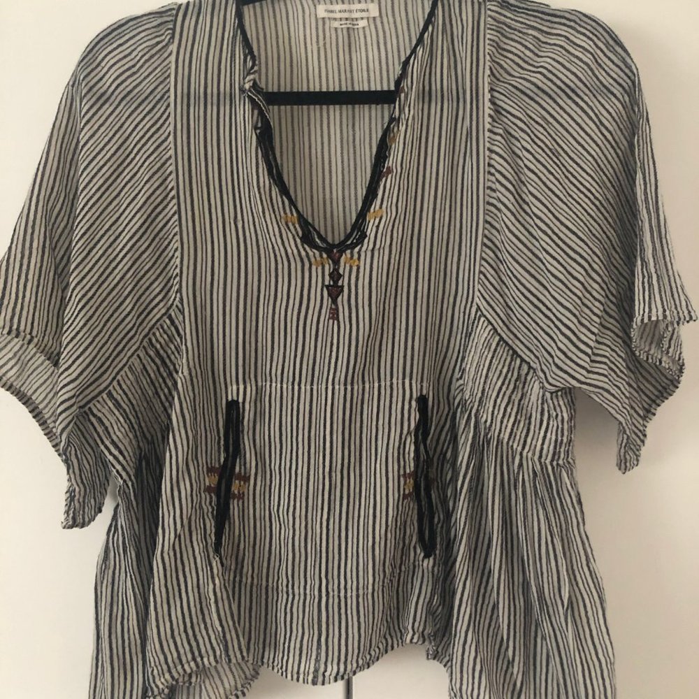 Isabel Marant Etoile embroidered striped blouse